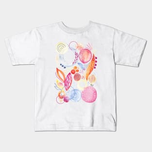 Watercolor Shapes and Petals Kids T-Shirt